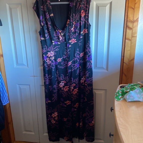 Free People Rosemary NWT Lined Button Down Floral Print Maxi Dress Size Large - Picture 9 of 15